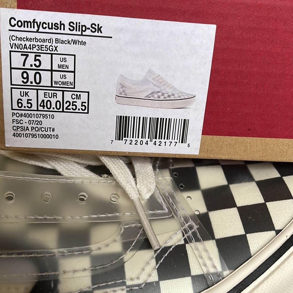 Vans Comfycush Slip-Skating Checkerboard Black/White WMNS - Picture 16 of 16